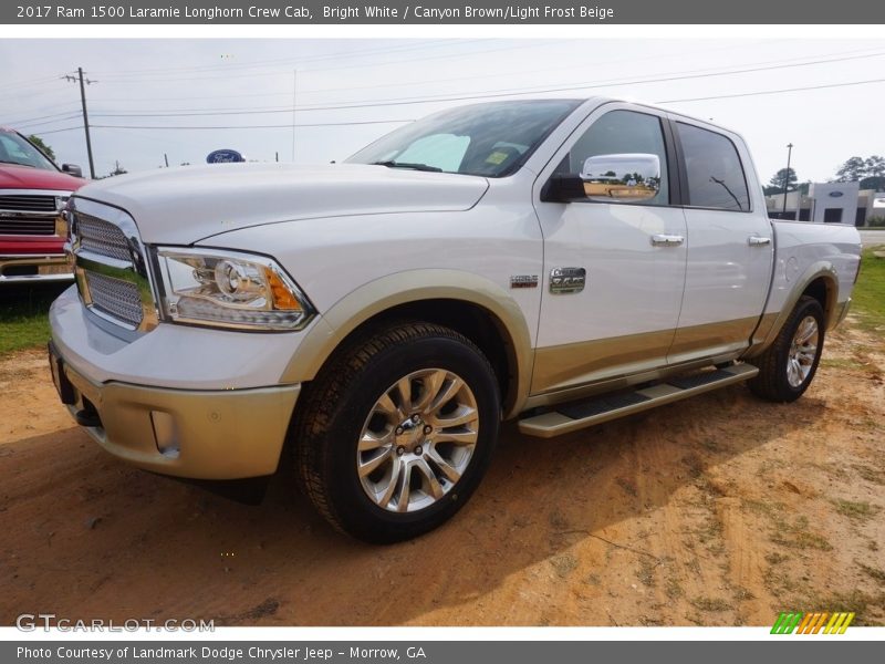 Bright White / Canyon Brown/Light Frost Beige 2017 Ram 1500 Laramie Longhorn Crew Cab