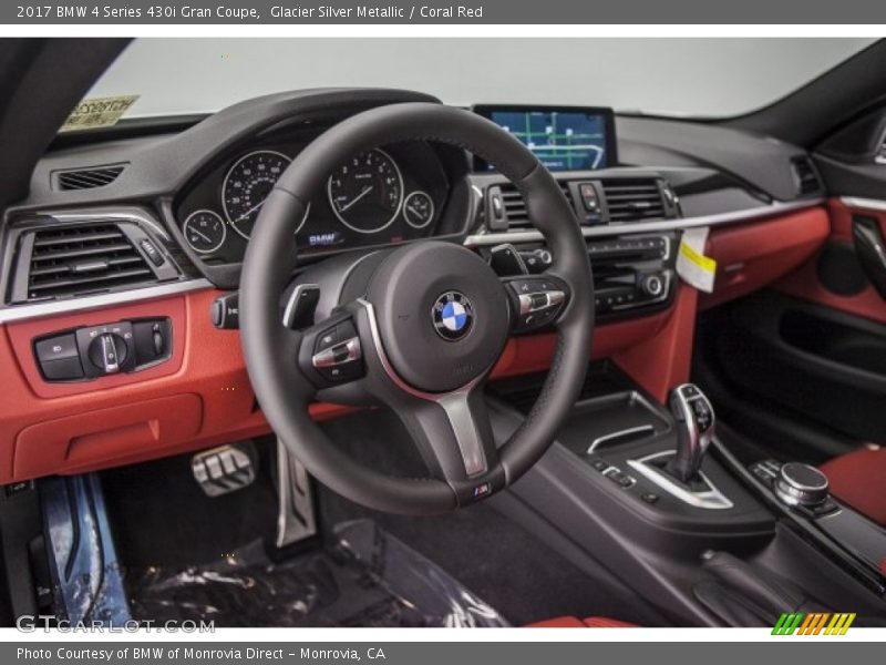 Glacier Silver Metallic / Coral Red 2017 BMW 4 Series 430i Gran Coupe