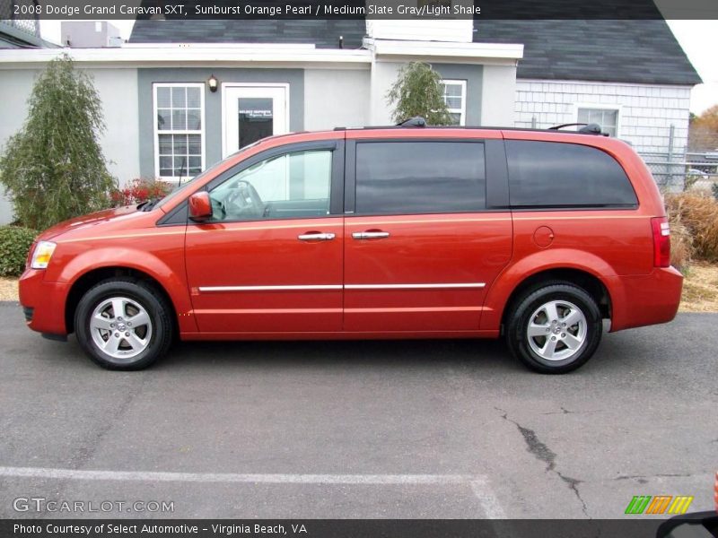 Sunburst Orange Pearl / Medium Slate Gray/Light Shale 2008 Dodge Grand Caravan SXT