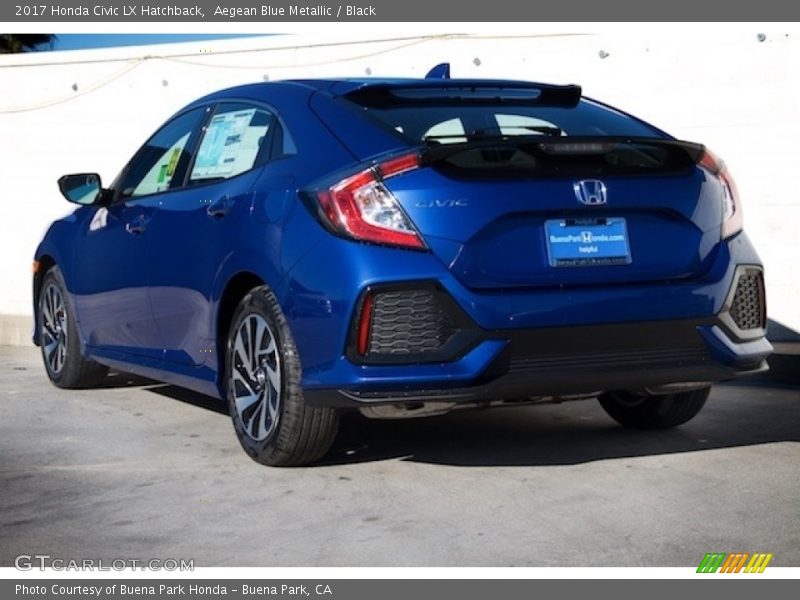 Aegean Blue Metallic / Black 2017 Honda Civic LX Hatchback