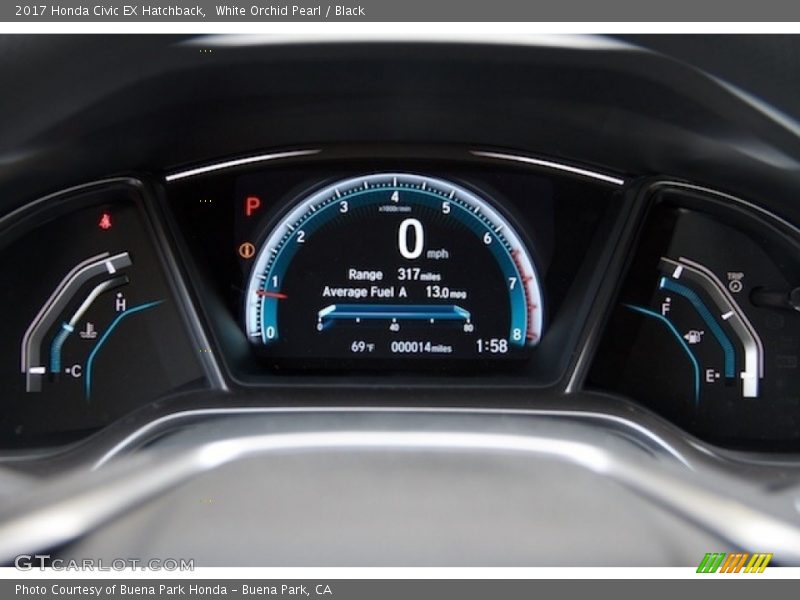 White Orchid Pearl / Black 2017 Honda Civic EX Hatchback