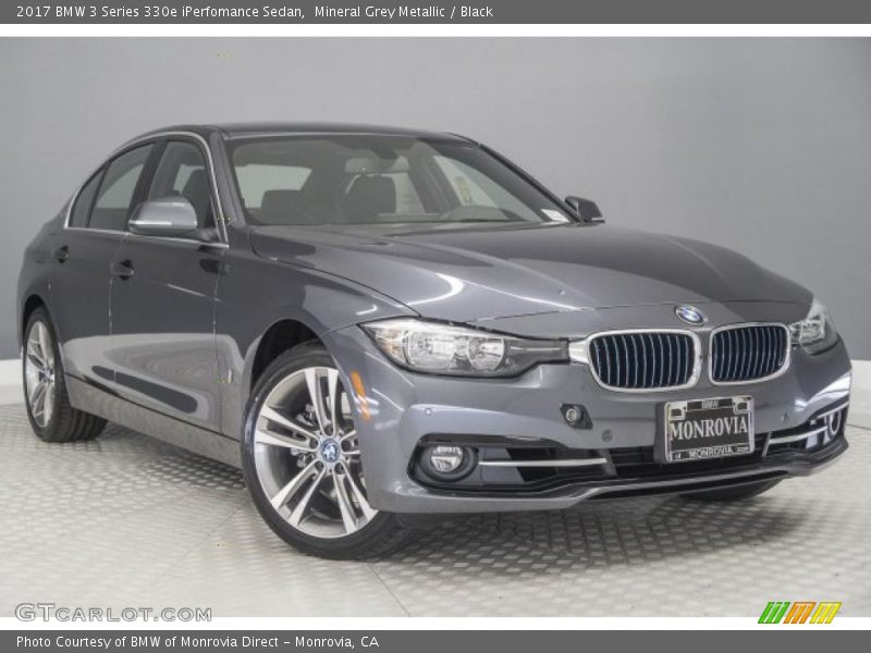 Mineral Grey Metallic / Black 2017 BMW 3 Series 330e iPerfomance Sedan
