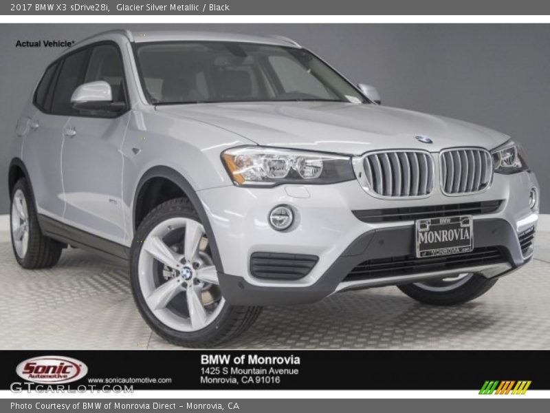 Glacier Silver Metallic / Black 2017 BMW X3 sDrive28i