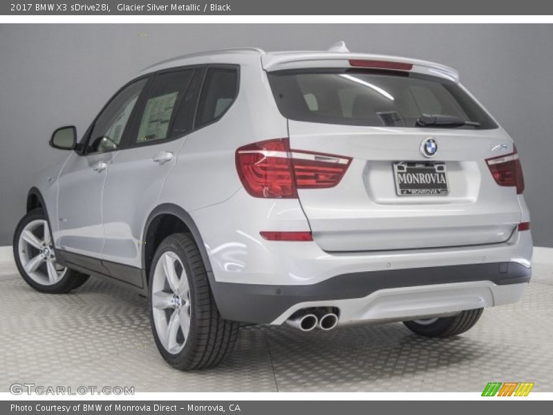 Glacier Silver Metallic / Black 2017 BMW X3 sDrive28i