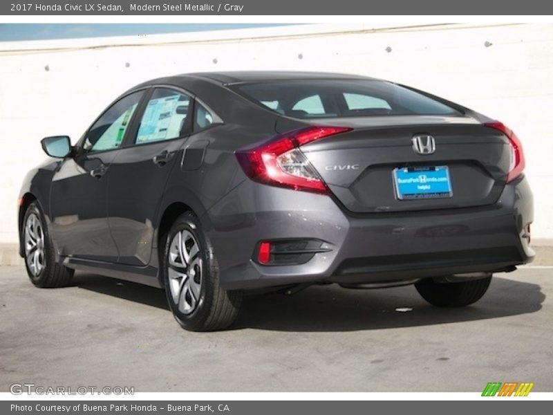 Modern Steel Metallic / Gray 2017 Honda Civic LX Sedan