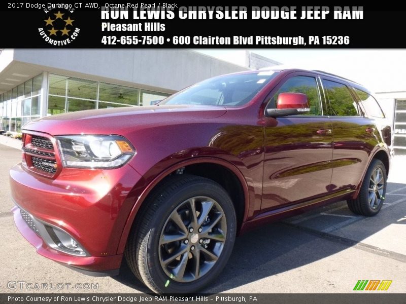 Octane Red Pearl / Black 2017 Dodge Durango GT AWD
