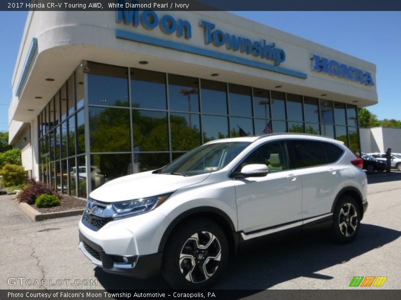 White Diamond Pearl / Ivory 2017 Honda CR-V Touring AWD