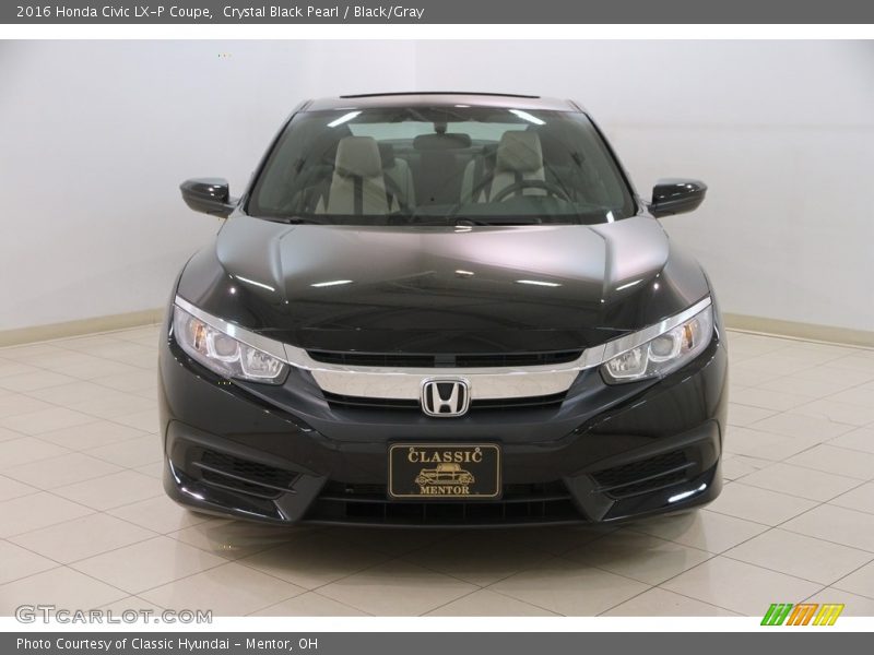 Crystal Black Pearl / Black/Gray 2016 Honda Civic LX-P Coupe