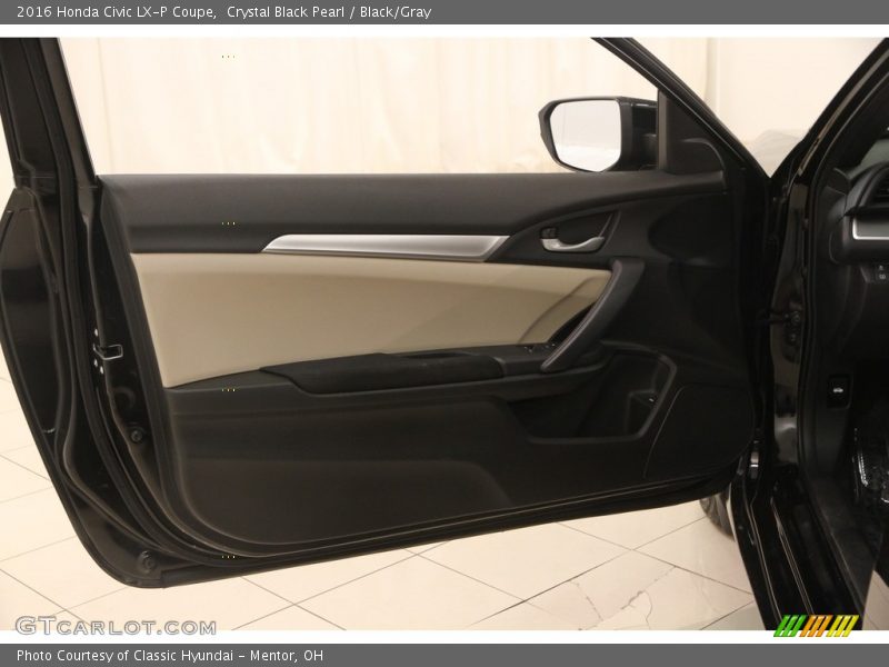 Crystal Black Pearl / Black/Gray 2016 Honda Civic LX-P Coupe