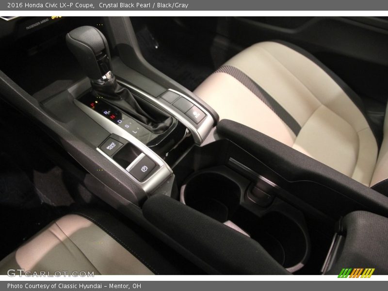 Crystal Black Pearl / Black/Gray 2016 Honda Civic LX-P Coupe