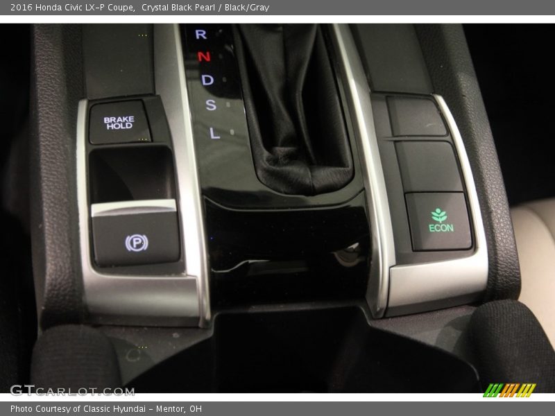 Crystal Black Pearl / Black/Gray 2016 Honda Civic LX-P Coupe