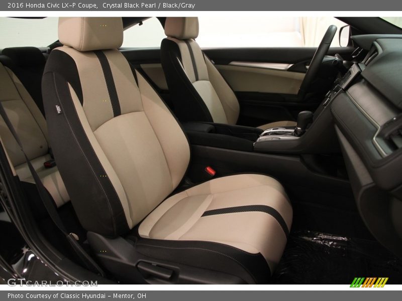 Crystal Black Pearl / Black/Gray 2016 Honda Civic LX-P Coupe