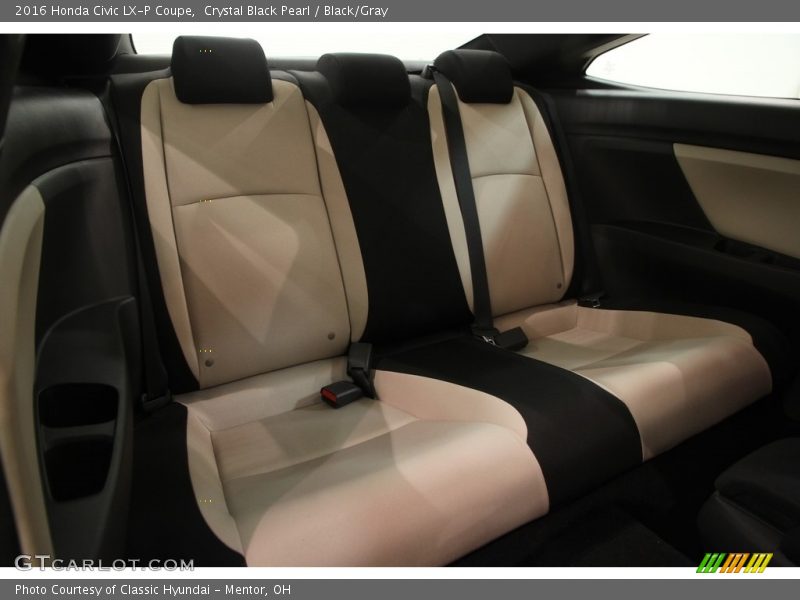 Crystal Black Pearl / Black/Gray 2016 Honda Civic LX-P Coupe