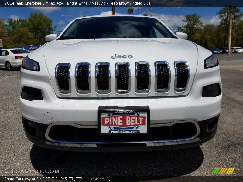 Bright White / Vesuvio - Jeep Brown/Indigo Blue 2014 Jeep Cherokee Limited 4x4