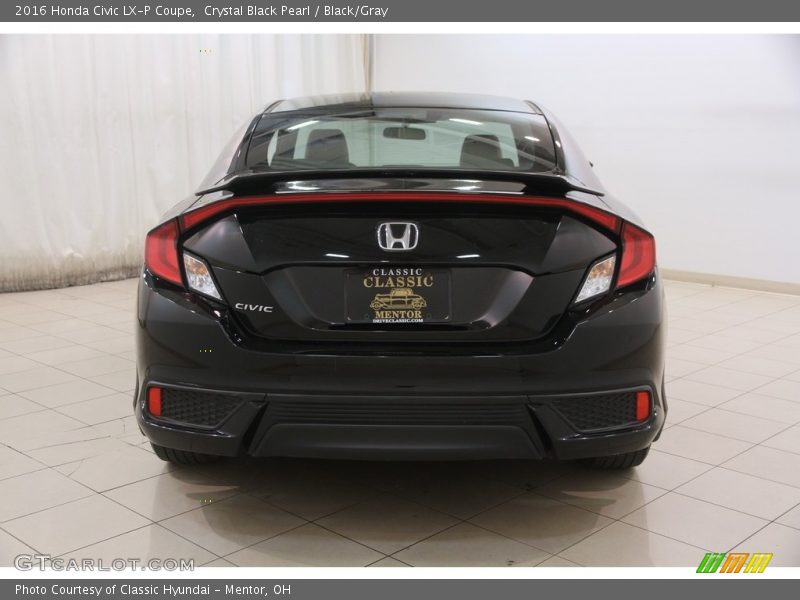 Crystal Black Pearl / Black/Gray 2016 Honda Civic LX-P Coupe
