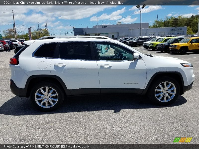 Bright White / Vesuvio - Jeep Brown/Indigo Blue 2014 Jeep Cherokee Limited 4x4