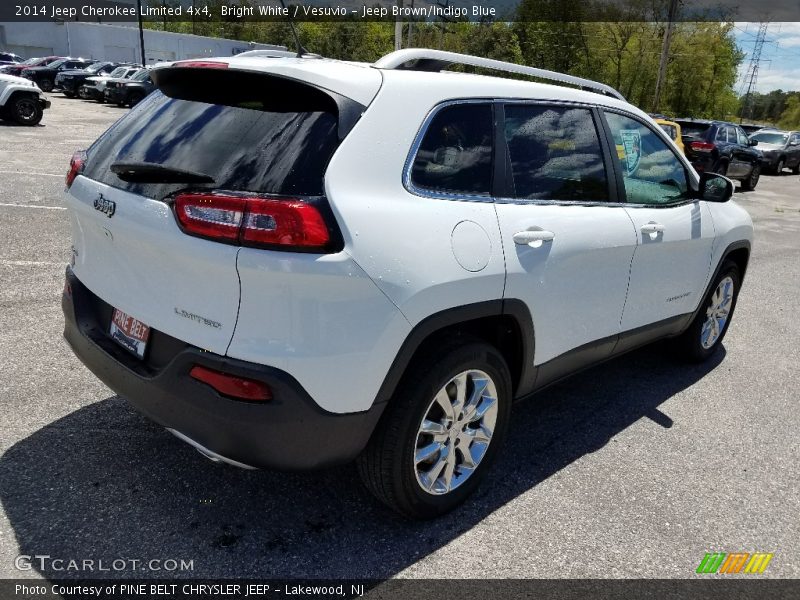 Bright White / Vesuvio - Jeep Brown/Indigo Blue 2014 Jeep Cherokee Limited 4x4