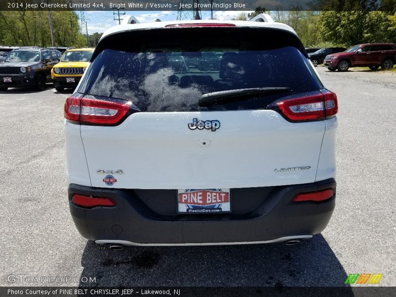 Bright White / Vesuvio - Jeep Brown/Indigo Blue 2014 Jeep Cherokee Limited 4x4