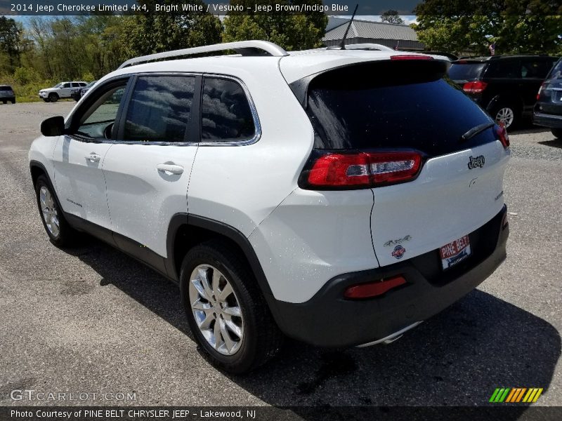 Bright White / Vesuvio - Jeep Brown/Indigo Blue 2014 Jeep Cherokee Limited 4x4