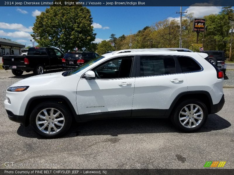 Bright White / Vesuvio - Jeep Brown/Indigo Blue 2014 Jeep Cherokee Limited 4x4