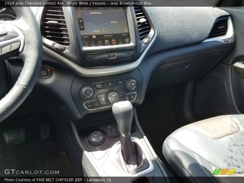 Bright White / Vesuvio - Jeep Brown/Indigo Blue 2014 Jeep Cherokee Limited 4x4