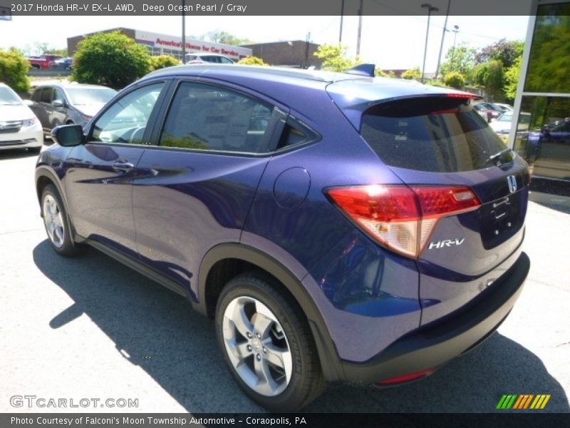 Deep Ocean Pearl / Gray 2017 Honda HR-V EX-L AWD