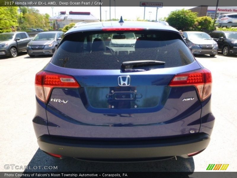 Deep Ocean Pearl / Gray 2017 Honda HR-V EX-L AWD