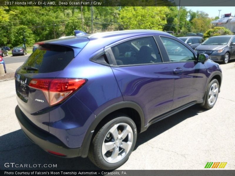 Deep Ocean Pearl / Gray 2017 Honda HR-V EX-L AWD