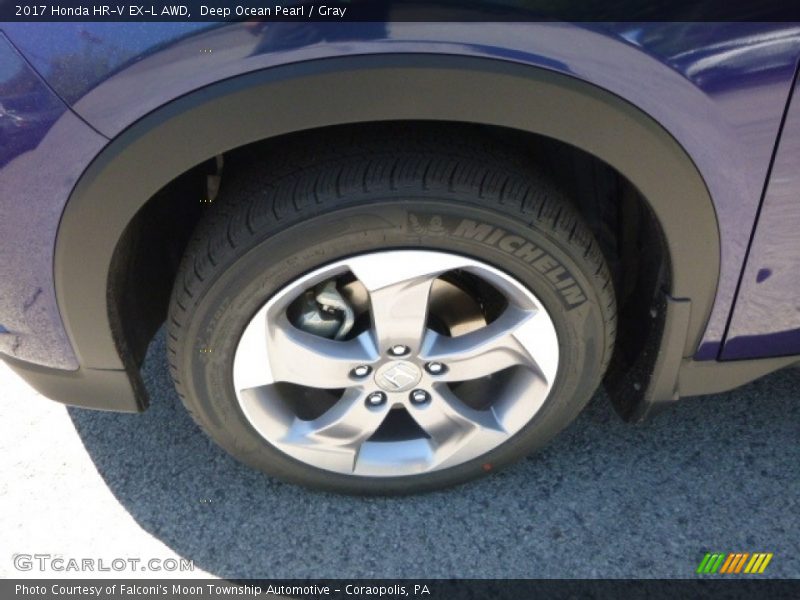 Deep Ocean Pearl / Gray 2017 Honda HR-V EX-L AWD