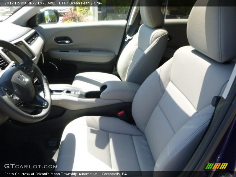 Deep Ocean Pearl / Gray 2017 Honda HR-V EX-L AWD