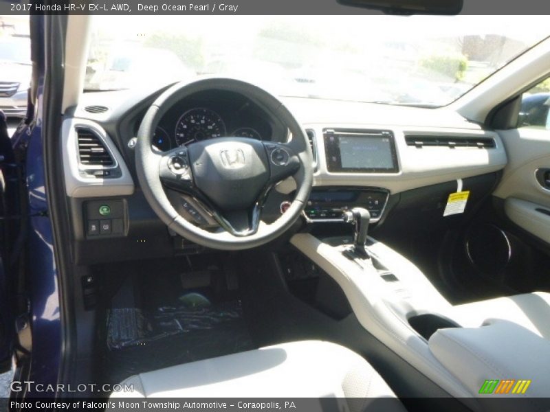 Deep Ocean Pearl / Gray 2017 Honda HR-V EX-L AWD
