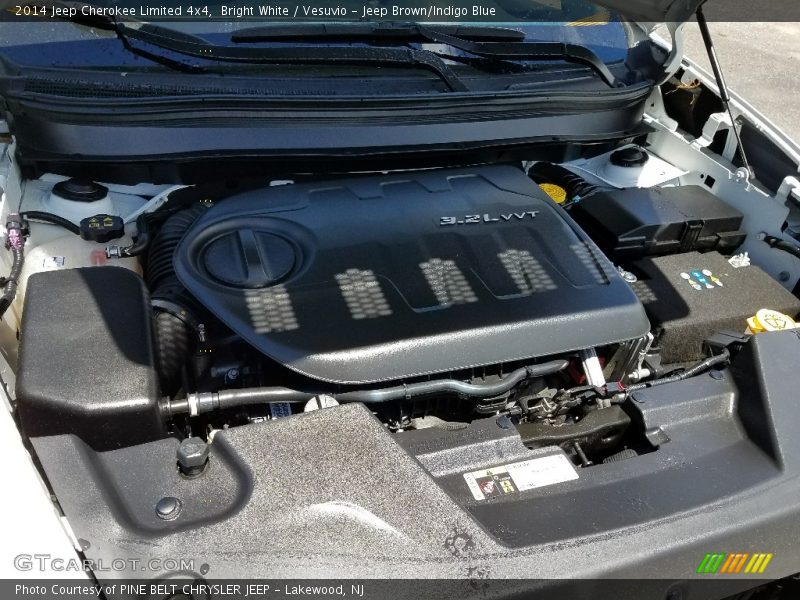 Bright White / Vesuvio - Jeep Brown/Indigo Blue 2014 Jeep Cherokee Limited 4x4