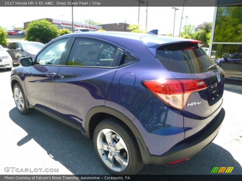 Deep Ocean Pearl / Gray 2017 Honda HR-V EX AWD