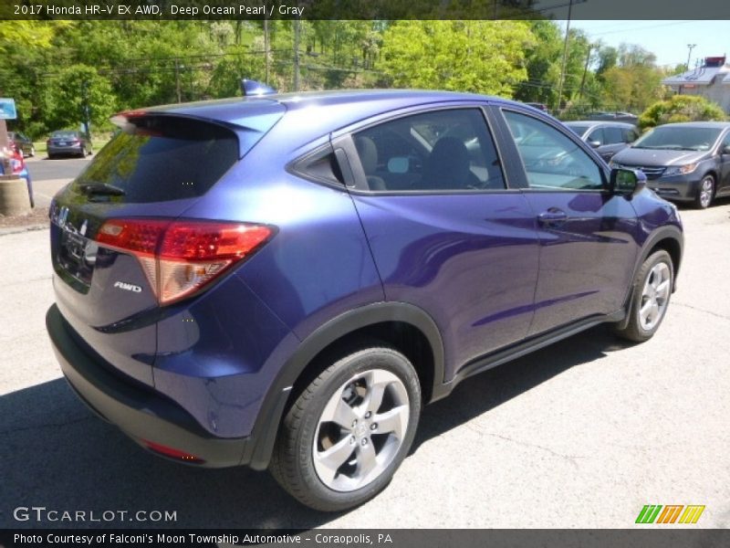 Deep Ocean Pearl / Gray 2017 Honda HR-V EX AWD