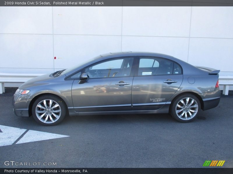 Polished Metal Metallic / Black 2009 Honda Civic Si Sedan