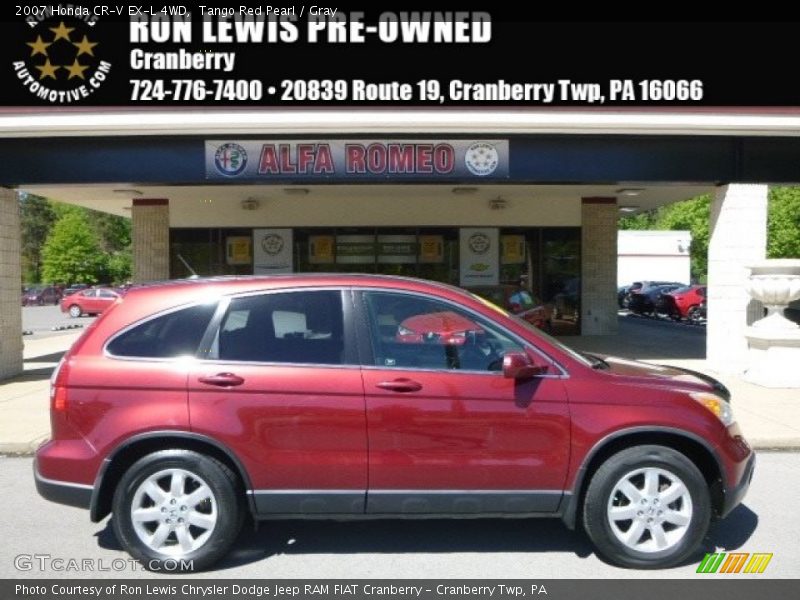 Tango Red Pearl / Gray 2007 Honda CR-V EX-L 4WD