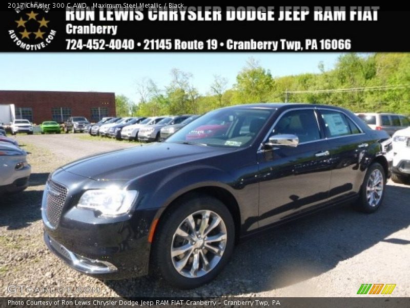 Maximum Steel Metallic / Black 2017 Chrysler 300 C AWD