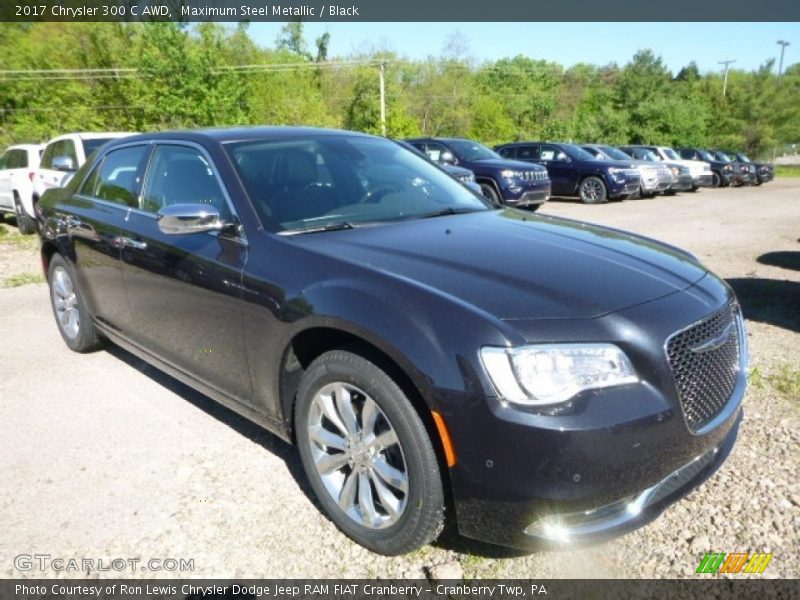 Maximum Steel Metallic / Black 2017 Chrysler 300 C AWD