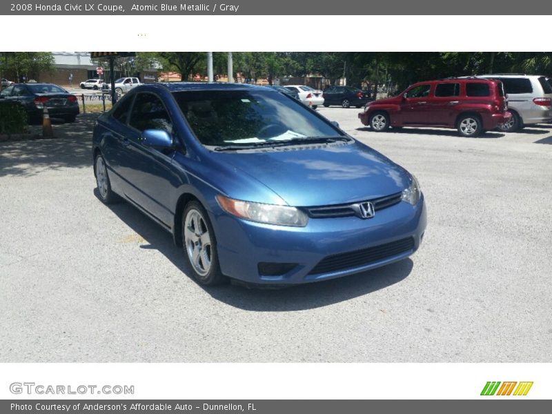 Atomic Blue Metallic / Gray 2008 Honda Civic LX Coupe