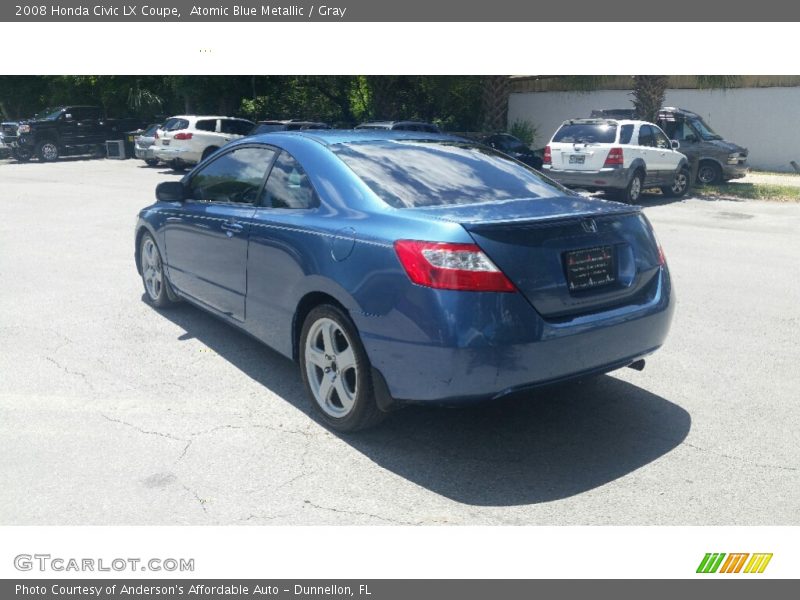 Atomic Blue Metallic / Gray 2008 Honda Civic LX Coupe