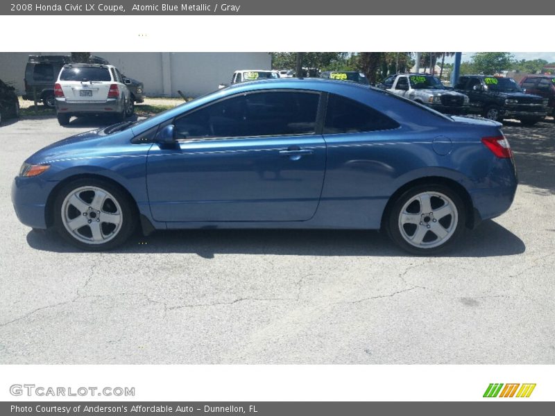 Atomic Blue Metallic / Gray 2008 Honda Civic LX Coupe