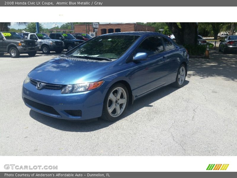 Atomic Blue Metallic / Gray 2008 Honda Civic LX Coupe