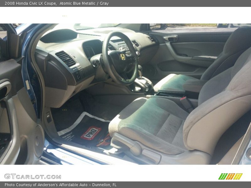 Atomic Blue Metallic / Gray 2008 Honda Civic LX Coupe