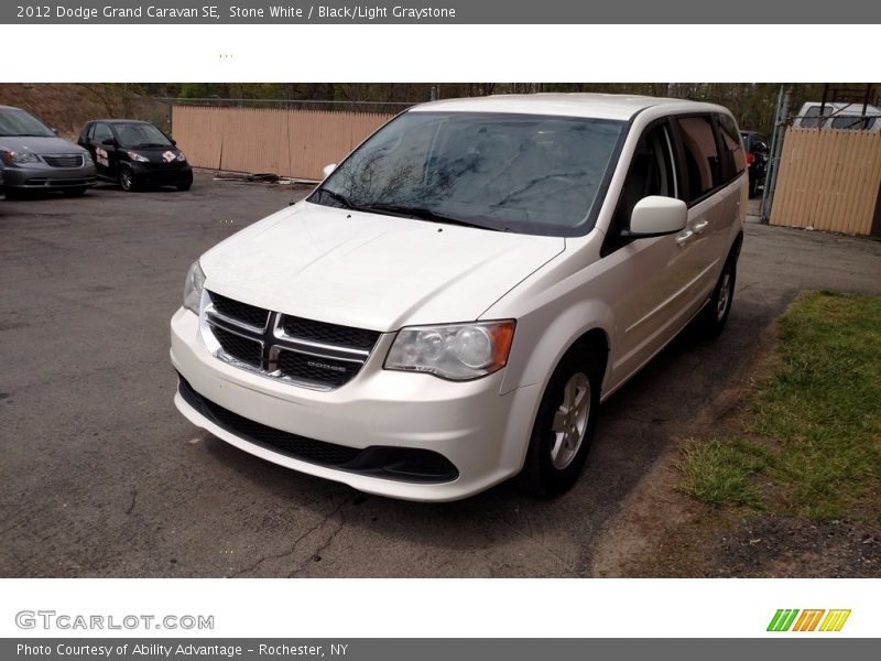 Stone White / Black/Light Graystone 2012 Dodge Grand Caravan SE