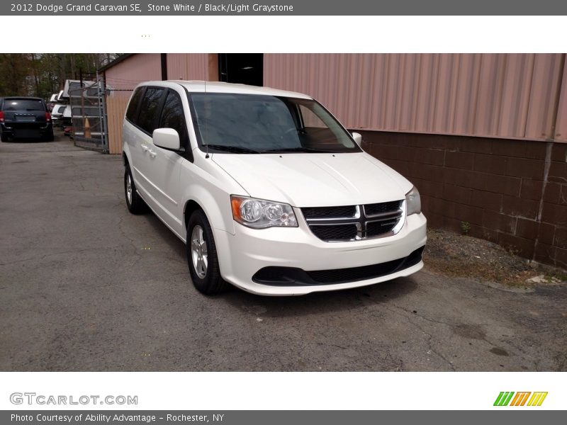 Stone White / Black/Light Graystone 2012 Dodge Grand Caravan SE