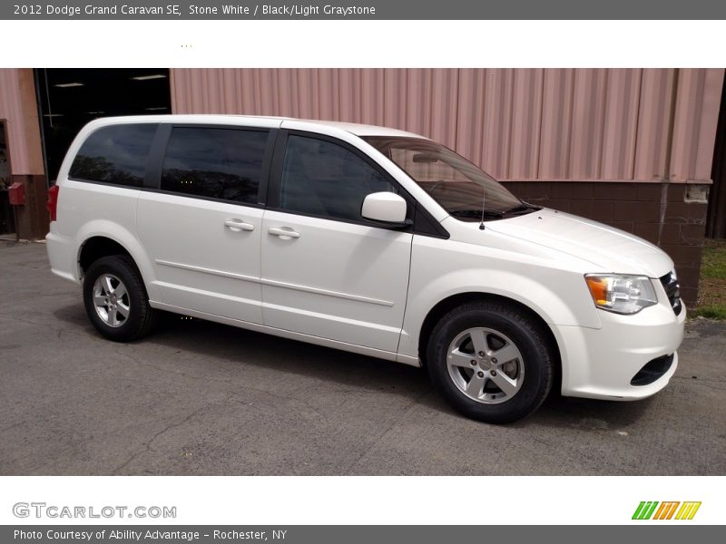 Stone White / Black/Light Graystone 2012 Dodge Grand Caravan SE