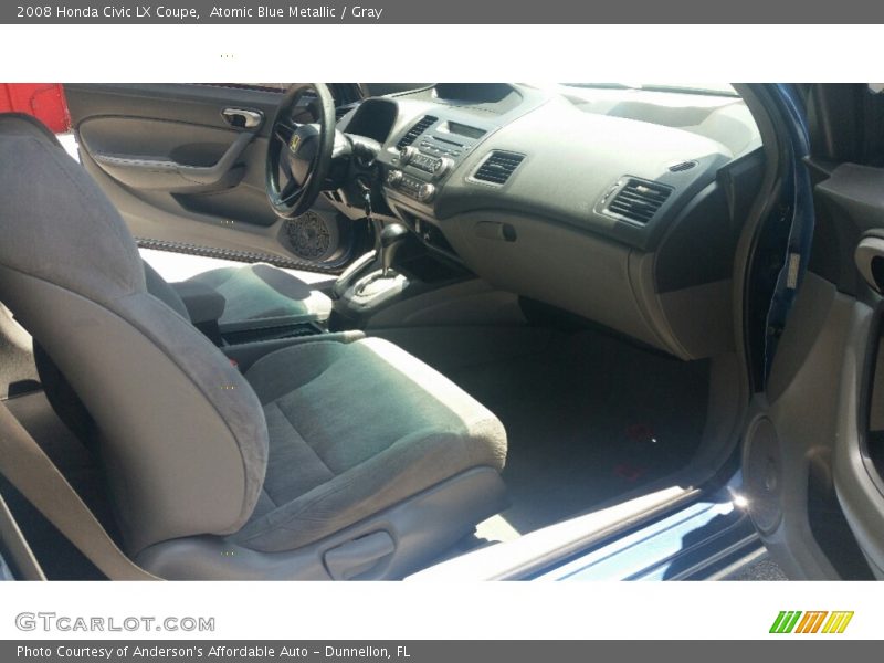 Atomic Blue Metallic / Gray 2008 Honda Civic LX Coupe