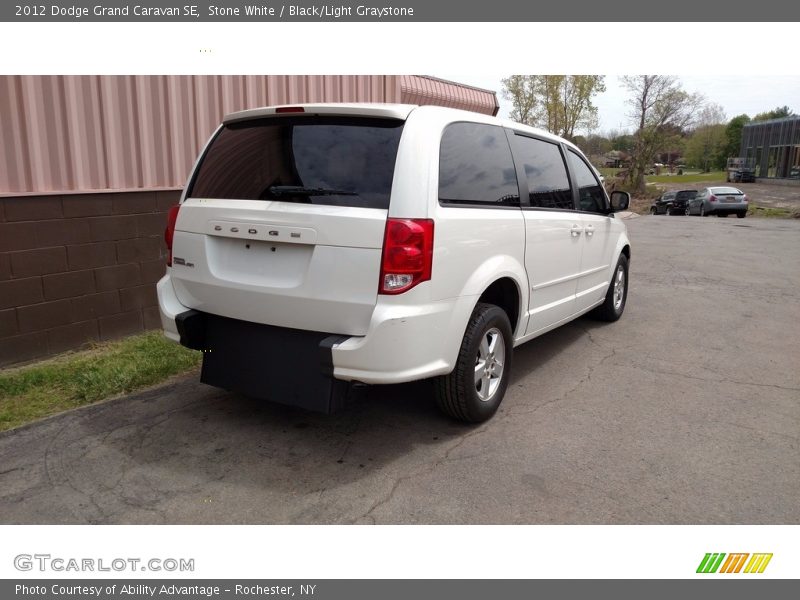 Stone White / Black/Light Graystone 2012 Dodge Grand Caravan SE
