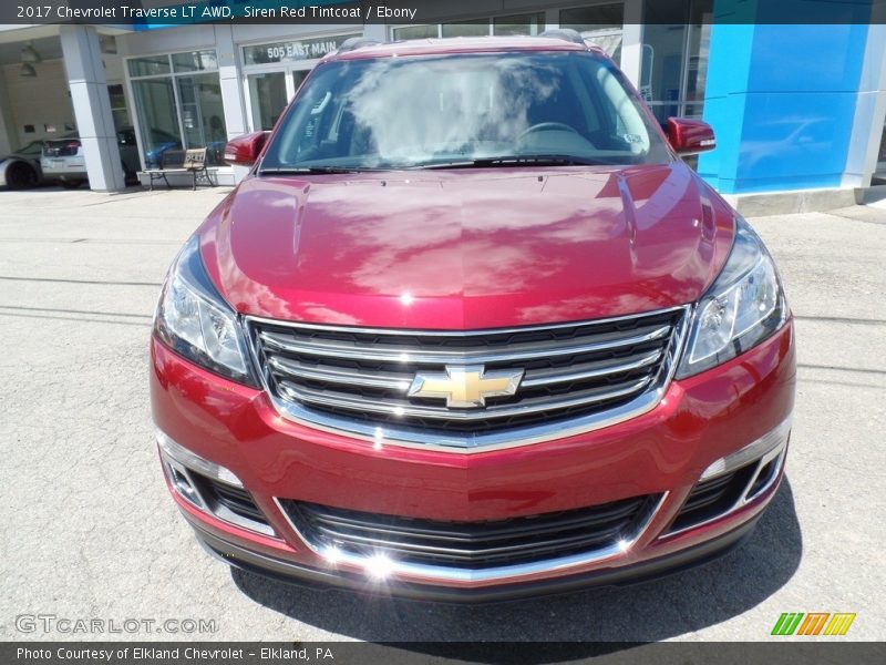 Siren Red Tintcoat / Ebony 2017 Chevrolet Traverse LT AWD