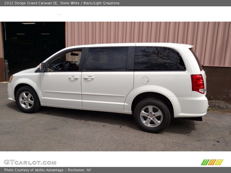 Stone White / Black/Light Graystone 2012 Dodge Grand Caravan SE